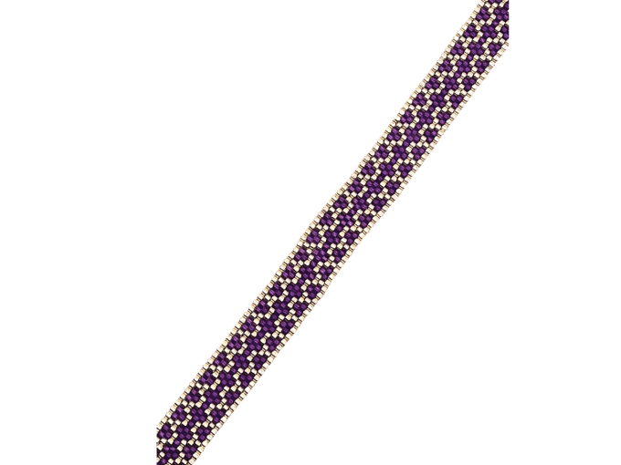 Bracelet Tissage Vibrant Violet et Argent