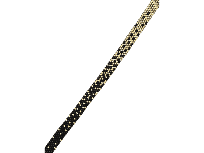 Bracelet Dégradé Or & Noir – Élégance Contrastée